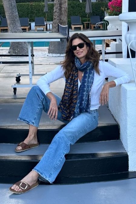 Where can I find Cindy Crawford's 90s-inspired jeans, her white versatile whisper light top and best selling buckle suede sandals? I found everything @nordstrom you need for this look and it is all linked for you on my LTK page @CelebStyleGuide in the @shop.ltk app linked in my profile https://liketk.it/4Gk0l Can’t wait to see this look on the big screen! #nordstrom #nordstrompartner #CindyCrawford #CindyCrawfordcloset #CelebrityStyle #Celebritystyleexpert #OOTD #fashion #fashionstyle #style #styleinspiration 

#LTKShoeCrush #LTKFindsUnder100