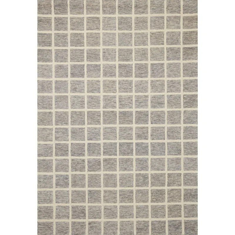 Chris Loves Julia x Loloi Polly Checkered Slate/Ivory Area Rug | Wayfair North America