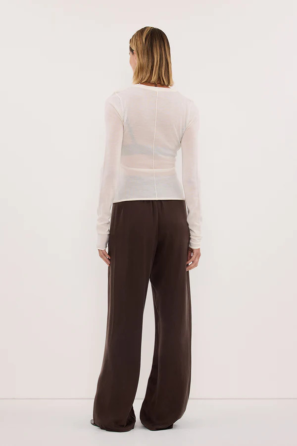PERCY BITTER CHOC SILK PANT | DISSH