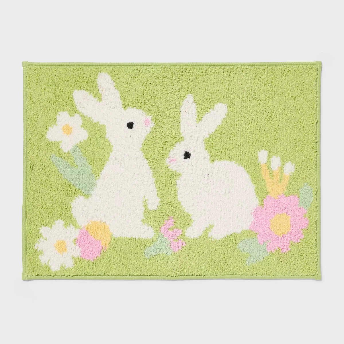 17"x24" Easter Bunny Bath Rug Green - Room Essentials™ | Target