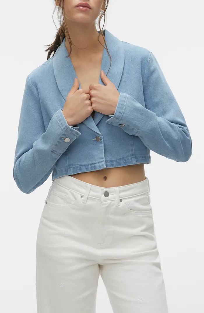 VERO MODA Natalia Crop Denim Jacket | Nordstrom | Nordstrom