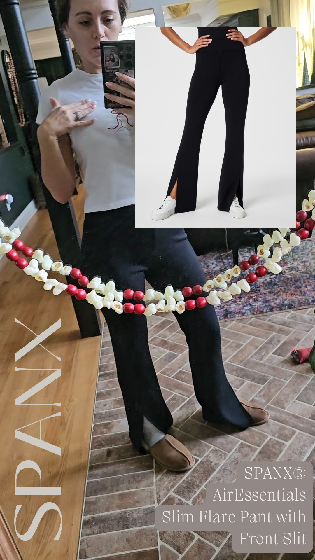 SPANX® AirEssentialsSlim Flare Pant with Front SlitWearing a S/M Regular Length & I'm only 5'2" & the length touches the floor barely. 

#LTKHoliday #LTKFindsUnder50 #LTKStyleTip