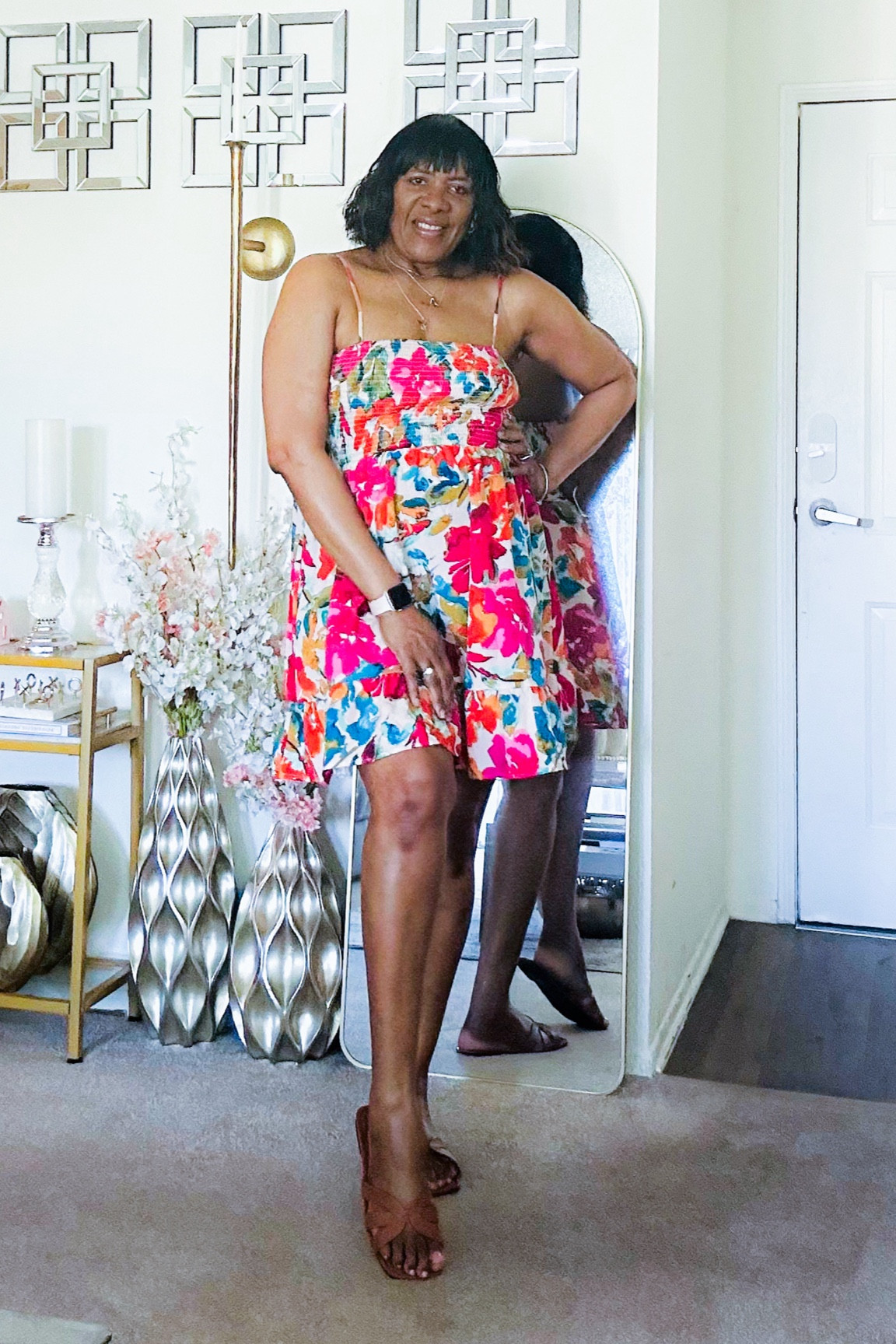 Summer dress! The dresses are super cute and ideal for summer! I pairs them with a pair of nude slides! ✨ Click on the “Shop  OOTD collage” collections on my LTK to shop.  Follow me @au_thentically for daily shopping trips and styling tips! Seasonal, home, home decor, decor, kitchen, beauty, fashion, winter,  valentines, spring, Easter, summer, fall!  Have an amazing day. xo💋