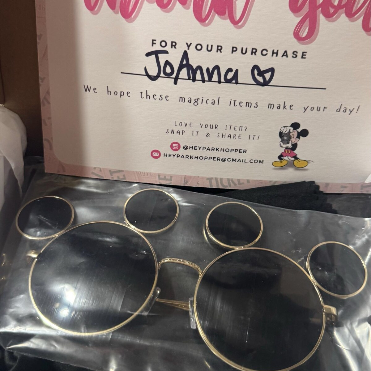 Mickey Mouse Sunglasses: Gold Frame, Black Lens, Oversized, UV400 - Etsy | Etsy (Global)