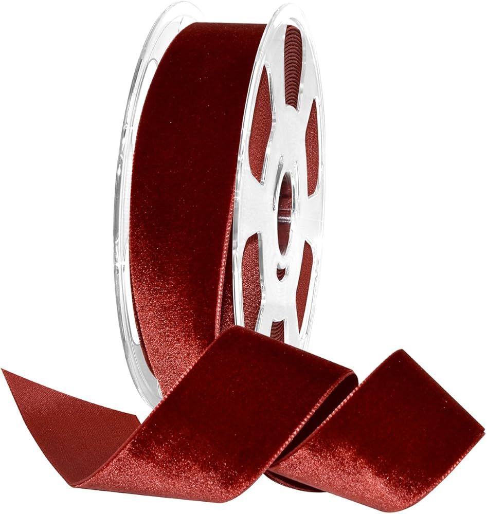 Morex Ribbon Nylon, 1 1/2 inches by 11 Yards, Dark Ruby, Item 01240/10-706 Nylvalour Velvet Ribbo... | Amazon (US)