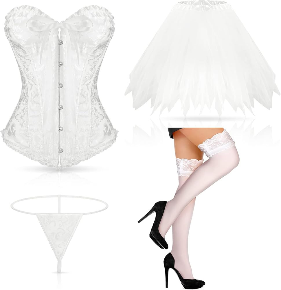 Vabean Halloween Woman Retro Court Costume Lace Back Floral Corset Lingerie Ballet Bubble Skirt S... | Amazon (US)