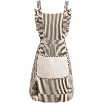 Cute Cotton Apron for Women, Adjustable Bib Cooking Kitchen Aprons with Pockets for BBQ Drawing Baking | Amazon (US)