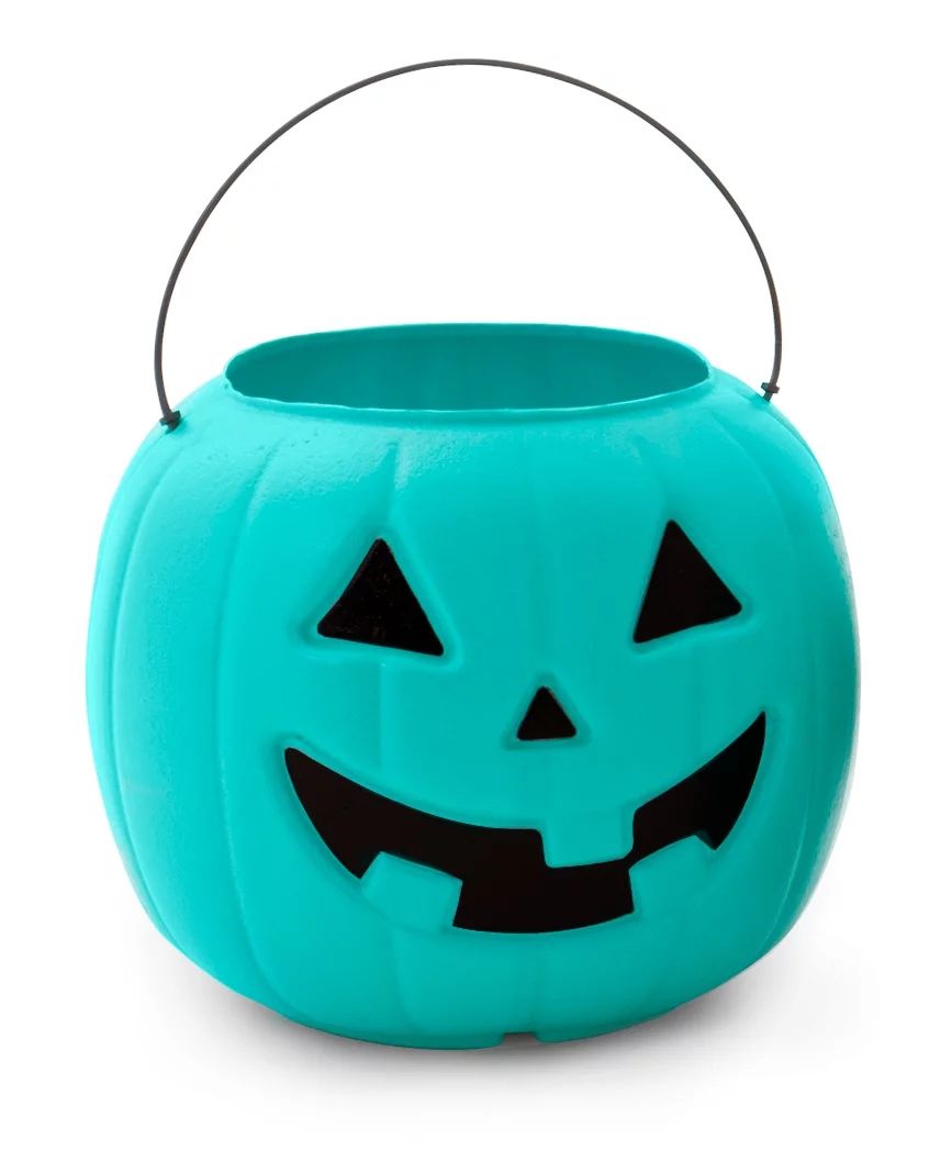 Way To Celebrate Teal Halloween Pumpkin Treat Pail with Carry Handle - Walmart.com | Walmart (US)
