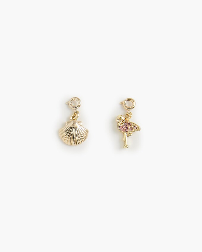 Flamingo and shell charms set | J.Crew Factory