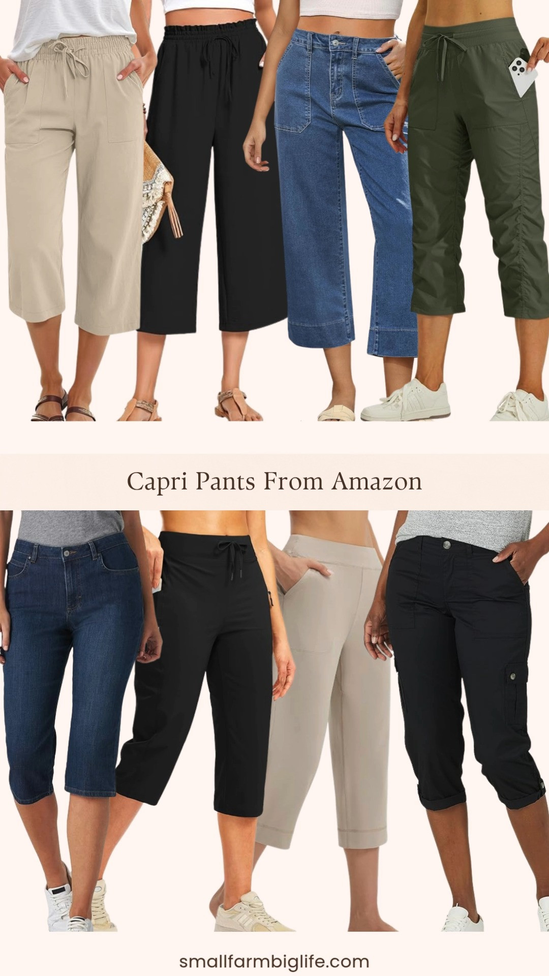 Capri pants are having a major moment this summer and my LTK has all the best options from Amazon linked and ready to shop. From high waisted wide leg palazzo capris and stretchy cropped denim jeans to quick dry hiking travel capris and yoga leggings with pockets, there is a style here for every summer activity, whether you are lounging, traveling, working out, or running errands.
I am loving the casual drawstring lounge capris for easy everyday wear, the relaxed fit capri jeans for a classic denim look, and the cargo capri pants for something a little more elevated. Shop all of my favorite capri pants from Amazon linked in this post. 

 #LTKgrwm #LTKootd #LTKOver40