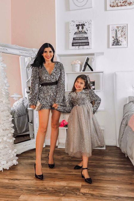 Most adorable mother and daughter matching sequin NYE outfits 🫶🏻 size down on both! 

#LTKHoliday #LTKkids #LTKparties