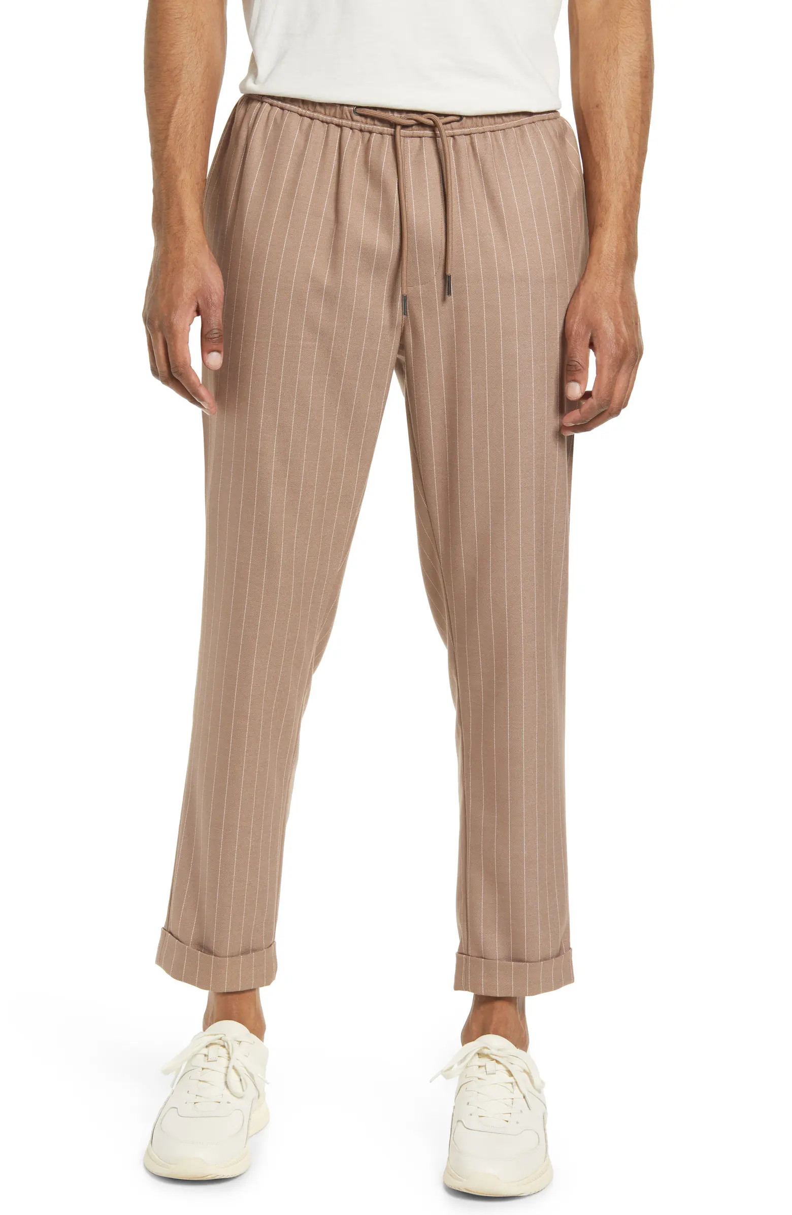 Open Edit Men's E-Waist Plaid Stretch Pants | Nordstrom | Nordstrom