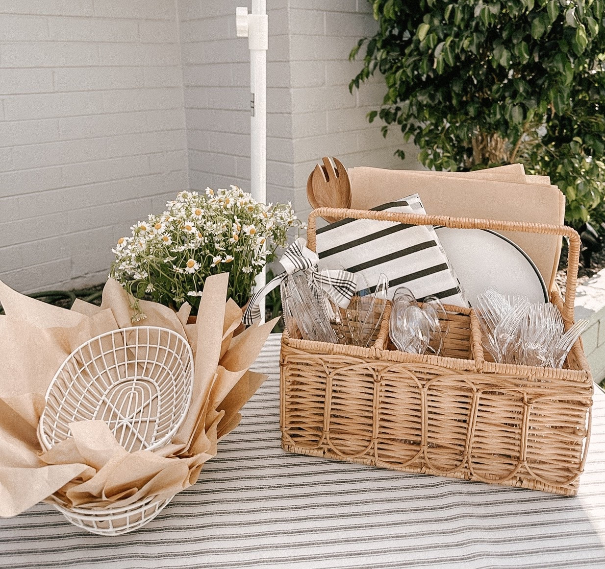 Get ready for summer. This woven caddy is so perfect for those dinner Al fresco. And my favorite vessel to serve literally everything in, those wire baskets. They go in and out of stock often so just keep trying. 

#LTKHome #LTKFamily