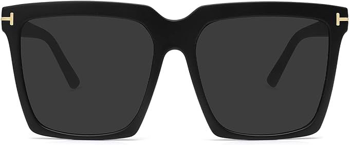 MEETSUN Trendy Retro Cat Eye Oversized Sunglasses for Women Stylish Vintage Wide Legs Square 90s ... | Amazon (US)