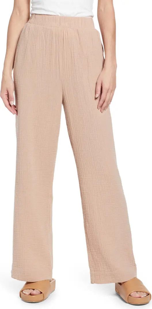 Dream Wide Leg Organic Cotton Gauze Pants | Nordstrom