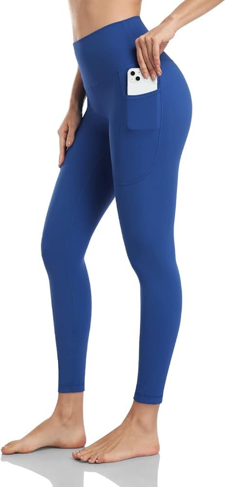 HeyNuts Hawthorn Athletic Women's Essential High Waisted Yoga Leggings 7/8 Length Workout Pants with | Amazon (US)