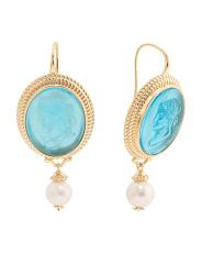 Made In Italy 18kt Gold Plated Ceres Venetian Glass Earrings | TJ Maxx