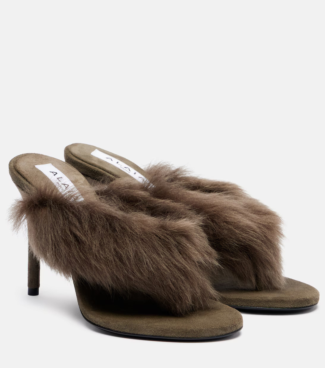 Boudoir shearling-trimmed thong sandals | Mytheresa (US/CA)