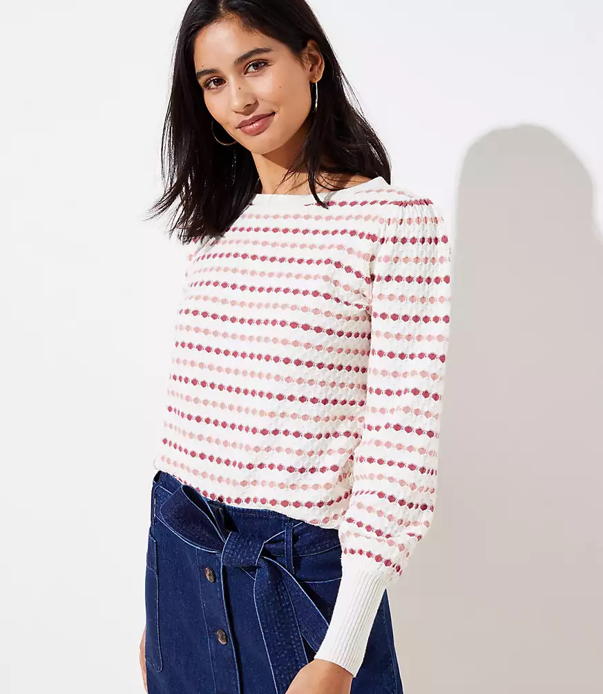 Stripe Textured Sweater | LOFT | LOFT