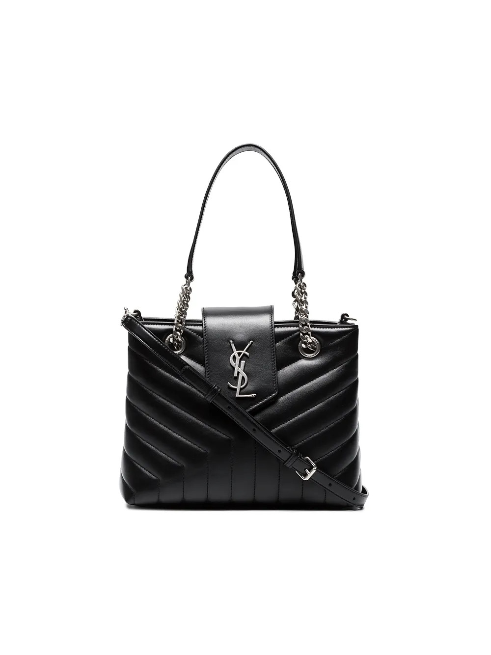Saint Laurent Black Loulou small quilted leather bag | FarFetch Global
