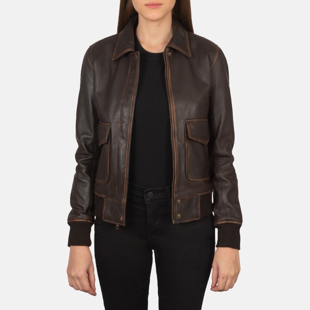 Westa A-2 Brown Leather Bomber Jacket | The Jacket Maker