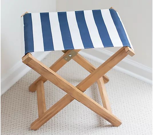 Collapsible Indoor/Outdoor Wood Camp Chair by Lauren McBride - QVC.com | QVC