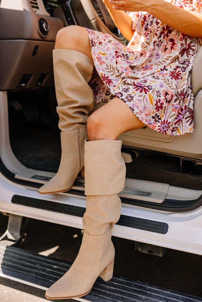 Big Attitude Taupe Brown Boots | The Mint Julep Boutique