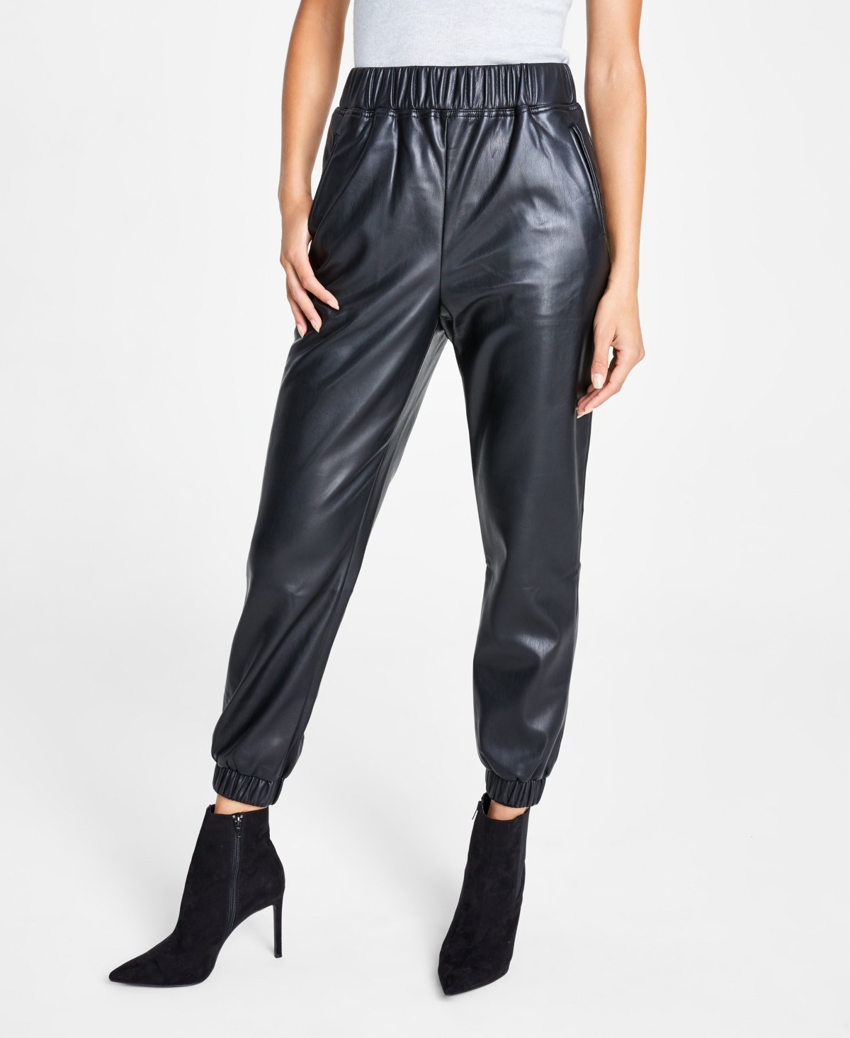 Inc International Concepts Faux Leather Joggers, Created for Macy's | Macys (US)