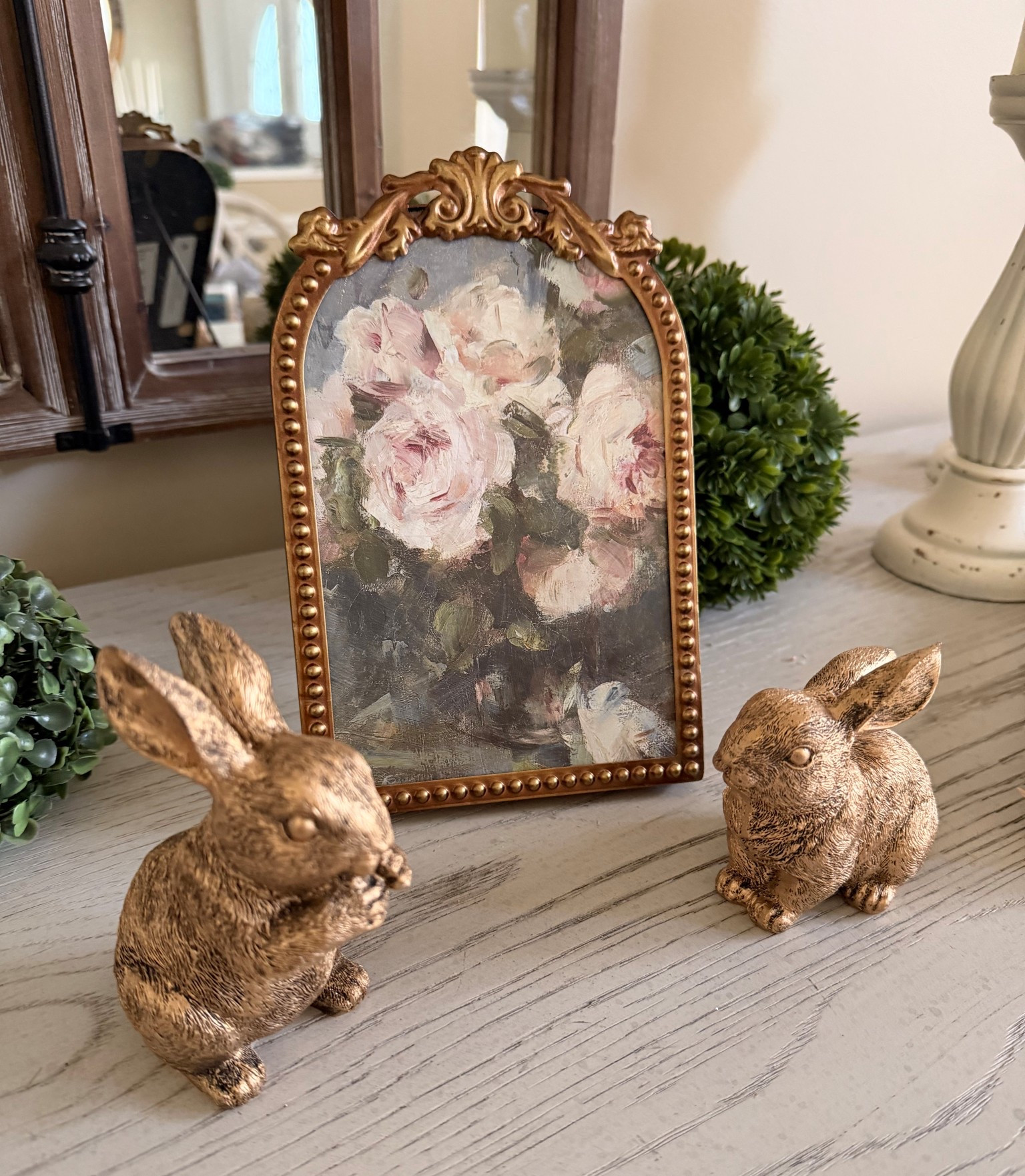 Adorable spring decor 

Floral art frame and bunny figurines

#LTKSeasonal #LTKHome