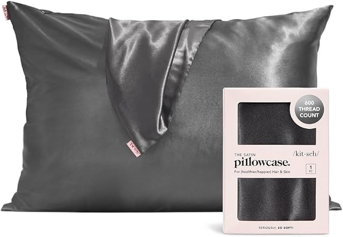 Kitsch Satin Pillowcase with Zipper for Hair & Skin, Softer Than Silk Pillow Cases Queen, Smooth ... | Amazon (US)