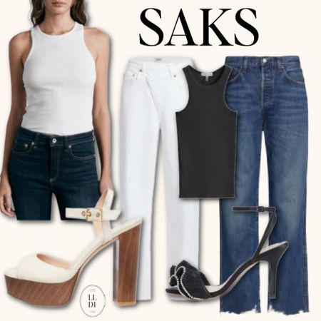 #sakspartner #saks @Saks
Friends and Family Sale is March 21-28 🤍 25% Off New Arrivals 20% Off Jewelry and Home ✨

These are some of my go to items for spring 🌸 a great pair of denim, fitted tank and a fabulous pair of heels~ PERFECTION 👌🏻☀️💗

#LTKstyletip #LTKover40 #LTKshoecrush