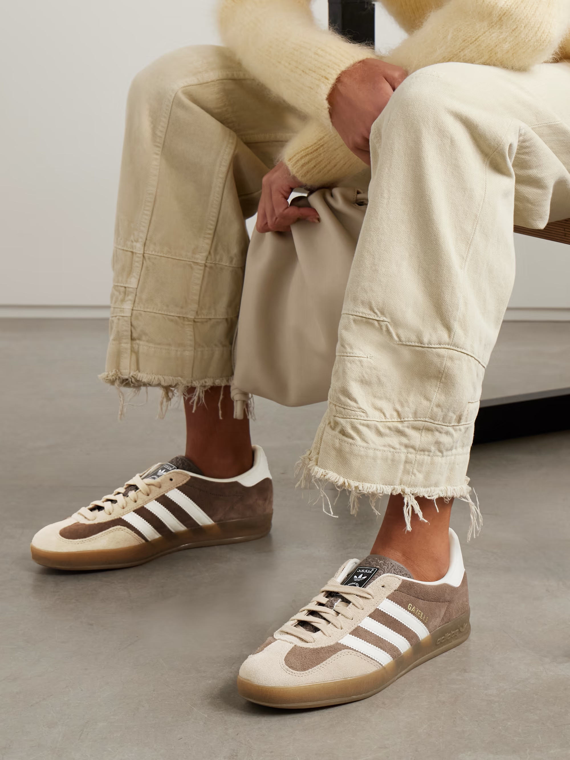 Gazelle Indoor leather-trimmed suede sneakers | NET-A-PORTER (UK & EU)