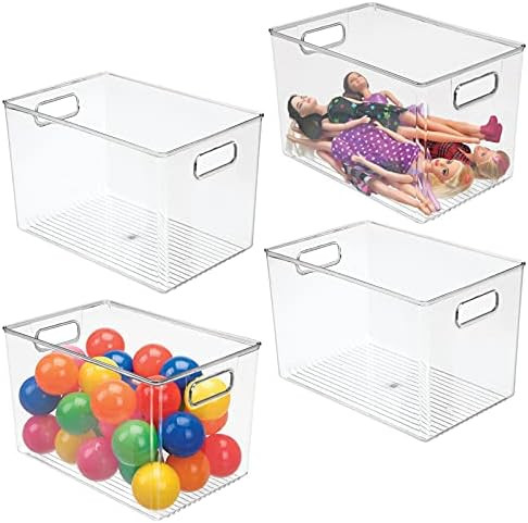 mDesign Deep Plastic Home Storage Organizer Bin for Cube Furniture Shelving in Office, Entryway, ... | Amazon (US)