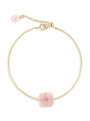 14K Yellow Gold, Fresh Water Pearl, Mother Of Pearl & Diamond Bracelet | Saks Fifth Avenue OFF 5TH