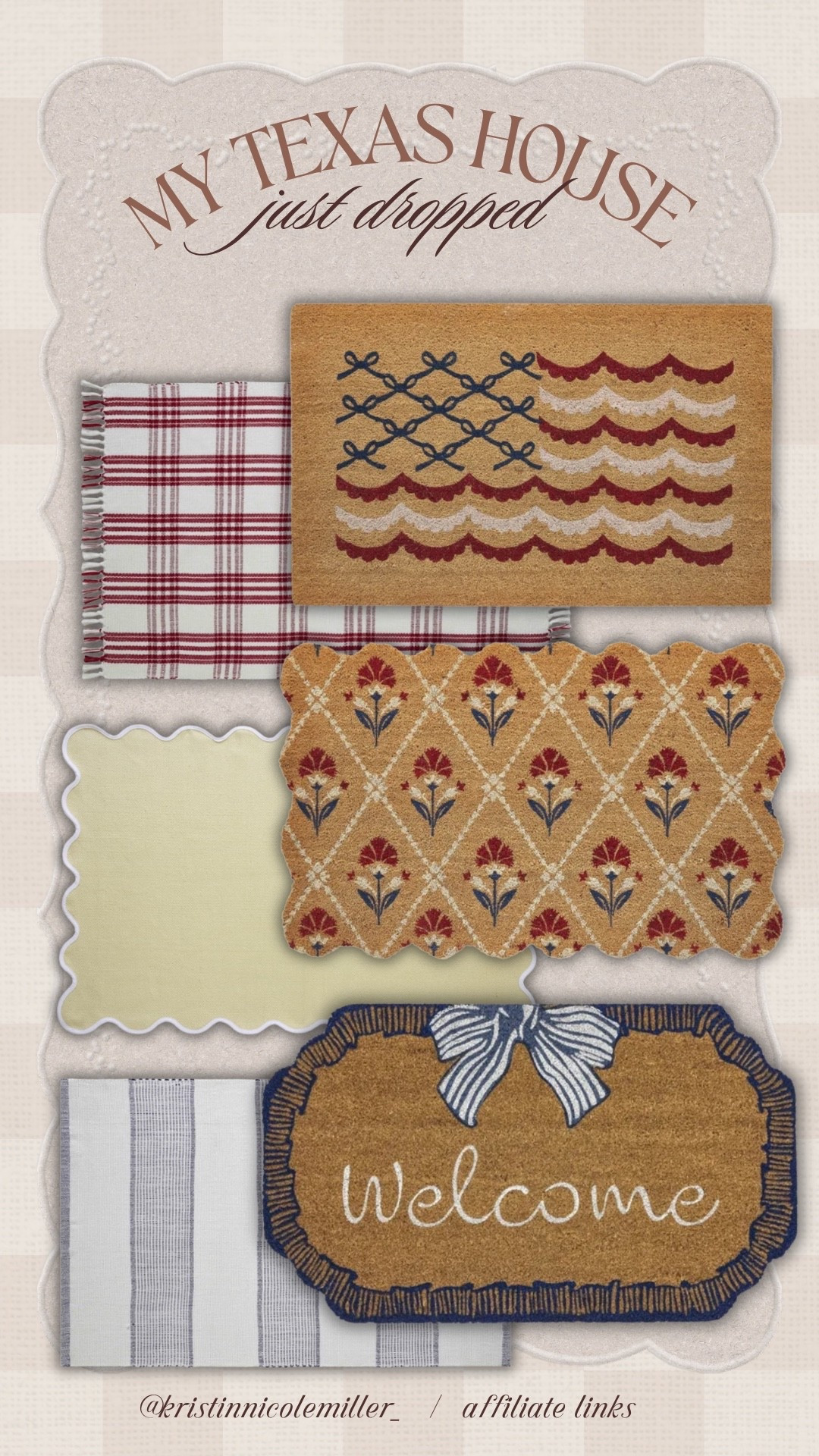 My Texas House // just dropped for spring and summer!! 

Memorial Day, Fourth of July, seasonal home decorations our rugs mat coir unique aesthetic 

#LTKmomlife #LTKHome #LTKSeasonal