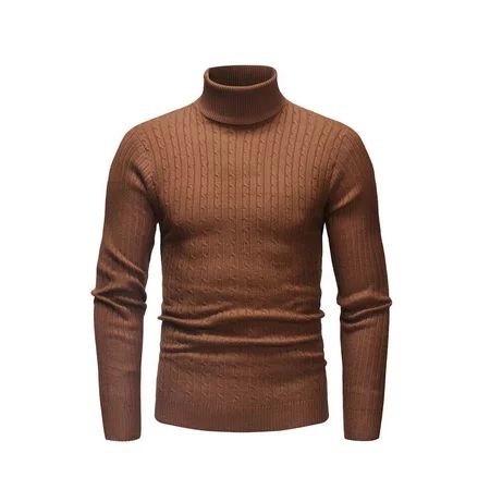 WSEVYPO Men s Casual Slim Fit Basic Tops Knitted Turtleneck Pullover Sweater | Walmart (US)