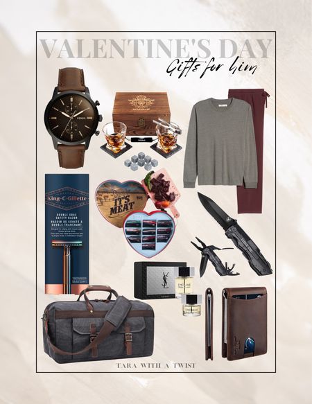 Valentine’s Day Gifts for Him!

Fossil watch (on sale!). Whiskey gift box set. Ugg pajamas. Razor. Man Crates jerky gift box. Engraved utility knife. Yves Saint Laurent cologne gift set. RFID blocking thin wallet with money clip. Mens travel bag. 

Valentines Day. Gifts for Him. Valentine’s Day gift ideas. 

#LTKGiftGuide #LTKSeasonal #LTKmens