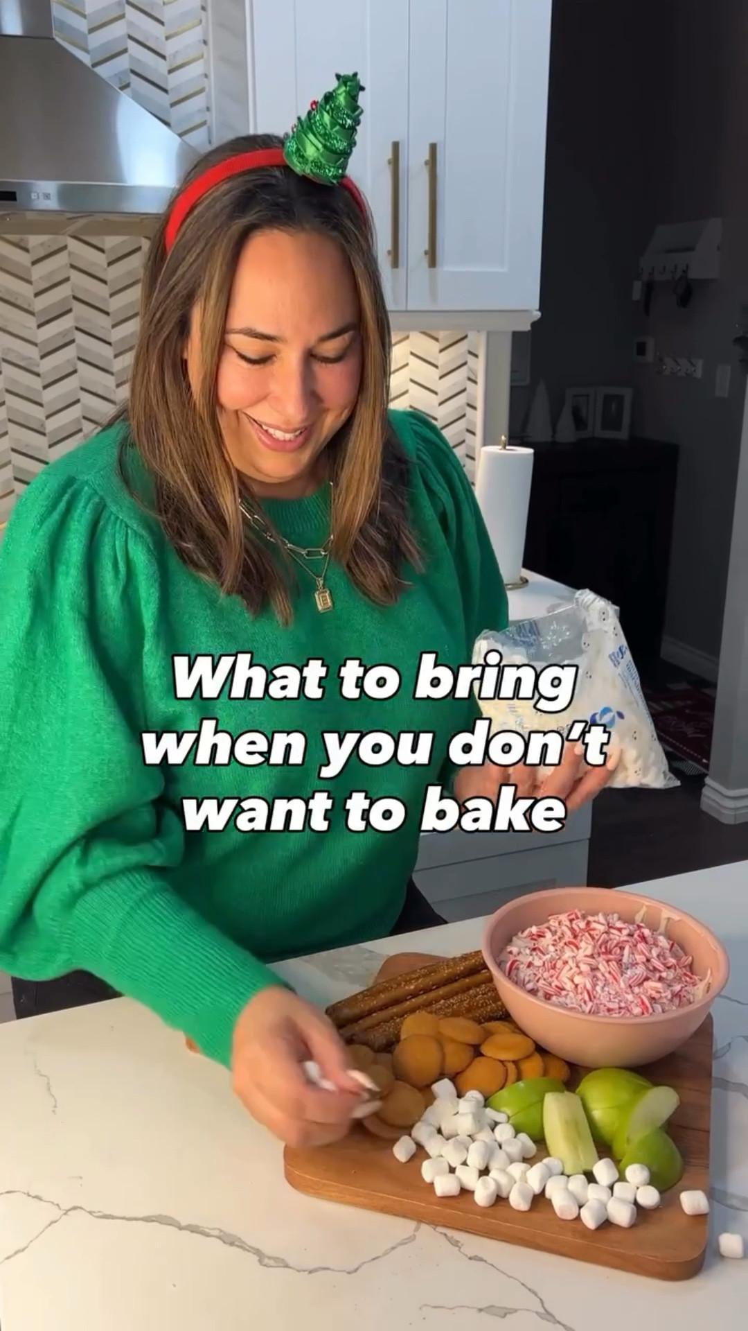 This peppermint hot chocolate dip only takes about 5–10 minutes of actual prep, and it’s sooooo good. One of my go-to desserts when I need something easy but still festive.
No baking, no stress, and it always disappears fast. It’s one of those recipes people ask about because it feels nostalgic but a little different, and you can prep most of it ahead of time if you want.
If you’re heading to a holiday party and don’t want to overthink dessert, this one saves so much time.

Ingredients:
½ cup hot chocolate mix
¾ cup marshmallow fluff
18 oz container Cool Whip
Mini marshmallows
Crushed peppermint
Cookies, wafers, fruit, marshmallows, or pretzels for dipping

Directions:
Mix the hot chocolate mix, Cool Whip, and marshmallow fluff and refrigerate for about 2 hours. Top with mini marshmallows and crushed peppermint before serving.

#LTKfoodie #LTKSeasonal #LTKHoliday