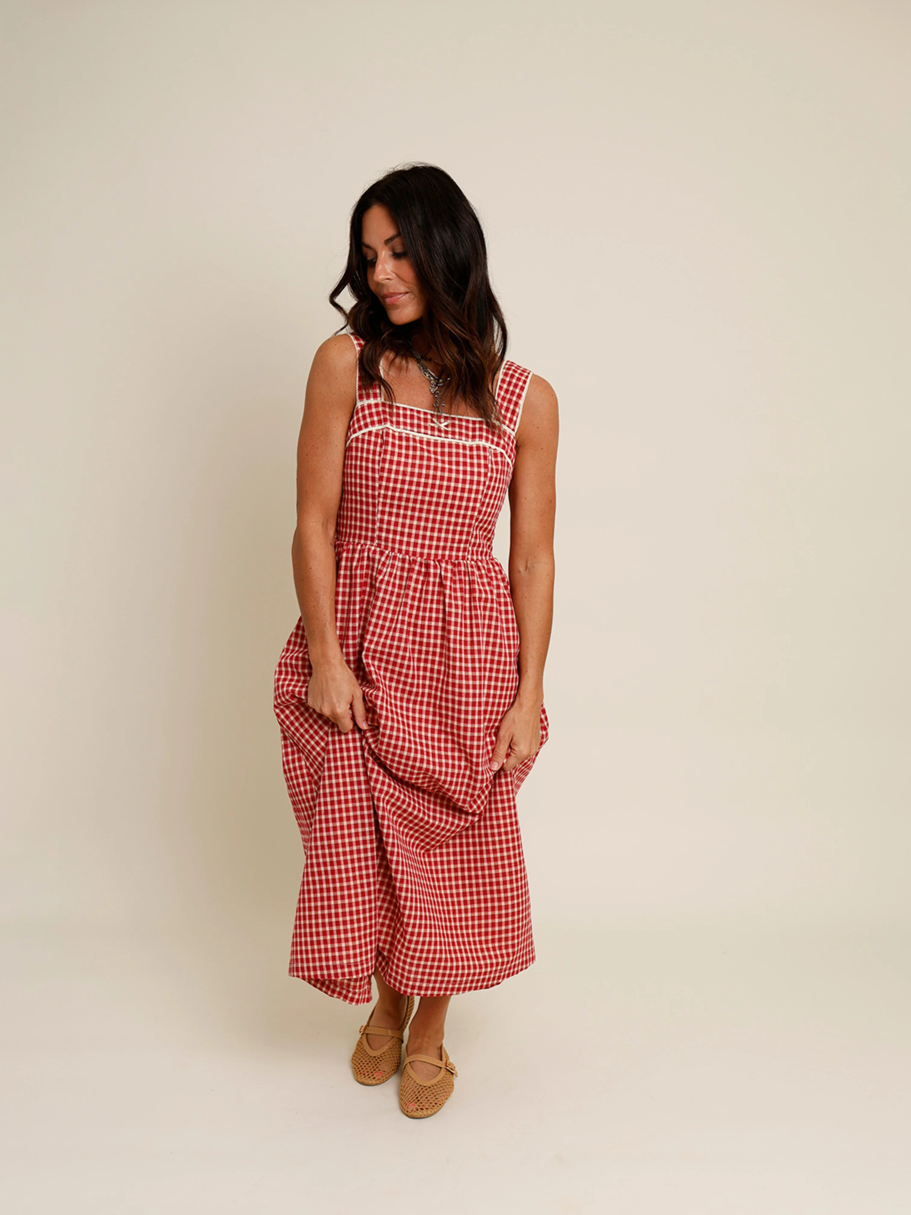 THE HIP EAGLE BOUTIQUE | CHERRY PIE GINGHAM MIDI DRESS | The Hip Eagle