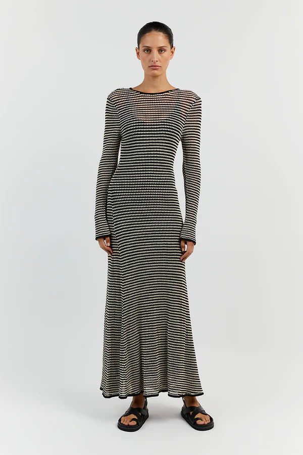 NATE BLACK SLEEVED MAXI DRESS | DISSH