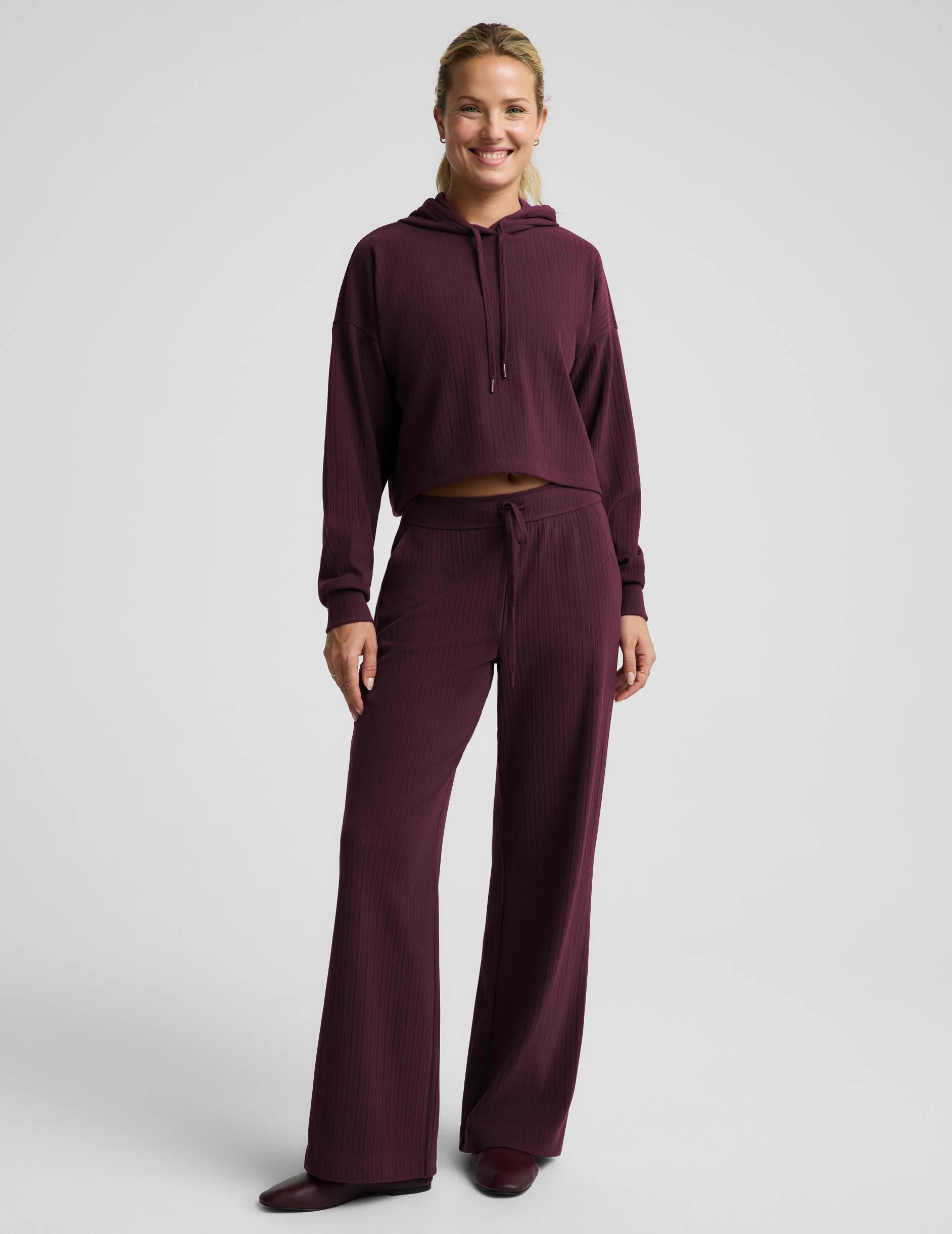 Breathe Easy Ribbed Wide Leg Pant | Beyond Yoga | Beyond Yoga