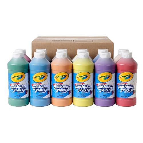 Crayola Washable Paint (12ct), Teacher Classroom Must Haves, Wishlist Essentials, Bulk Paint Set for Kids Art Projects, 16 Oz, Nontoxic Craft Supplies, Ages 3+ | Amazon (US)