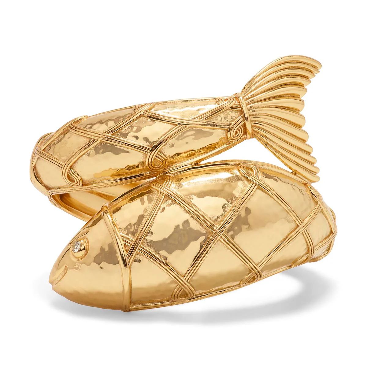 Poisson Hinged Bangle in Gold | Over The Moon
