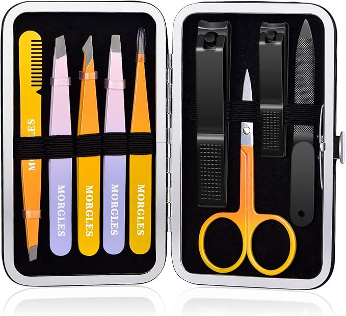 Tweezer Set with Nail Clippers, MORGLES Tweezers Set, Professional Nail Clippers and Tweezer Kit ... | Amazon (US)
