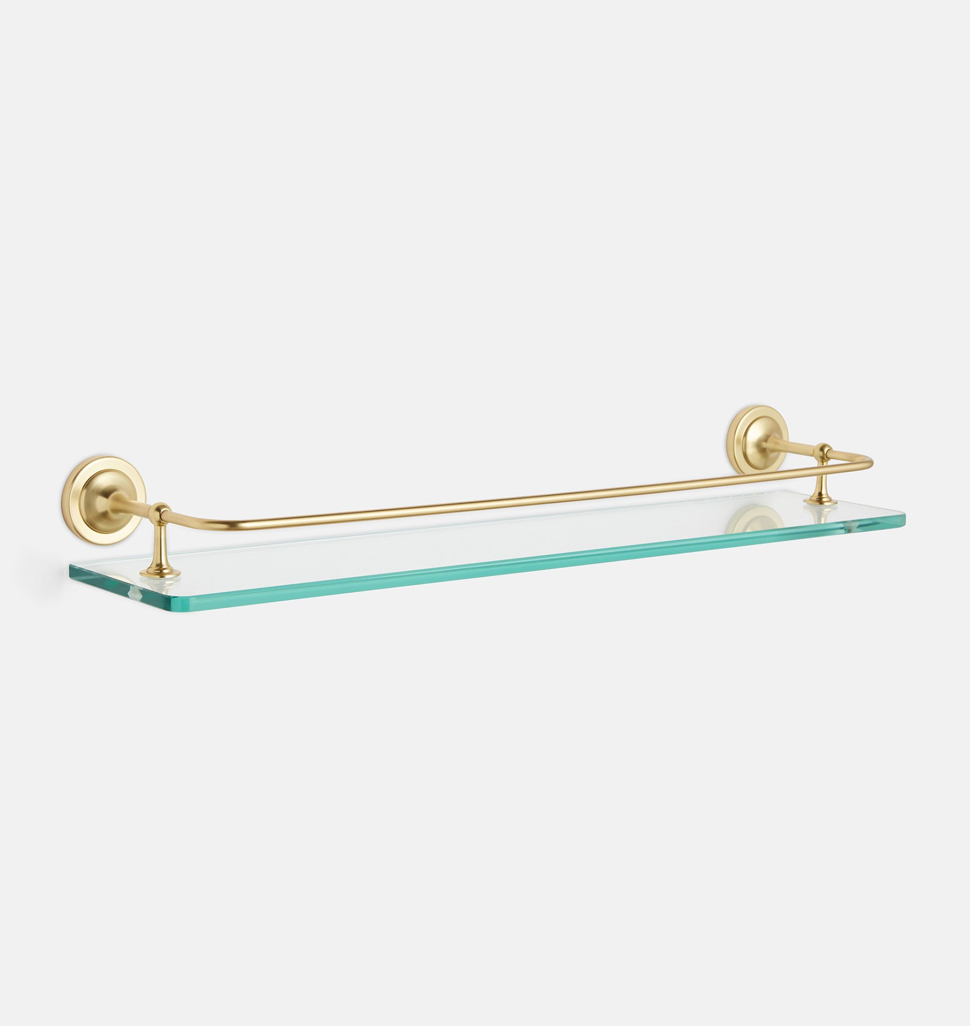 Glass Shelf with Gallery Rail, 24" | Rejuvenation