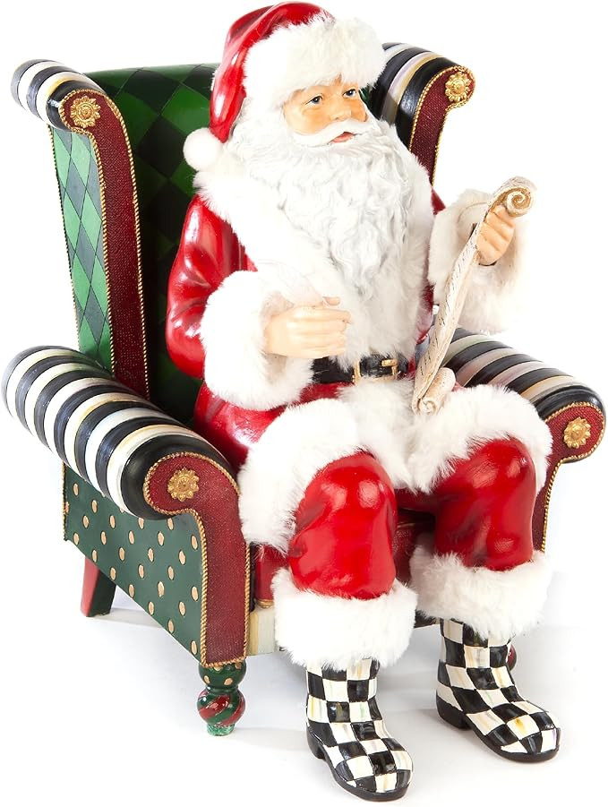 MACKENZIE-CHILDS Santa Claus Statue, Christmas Santa Decor for Mantel, Wish List | Amazon (US)