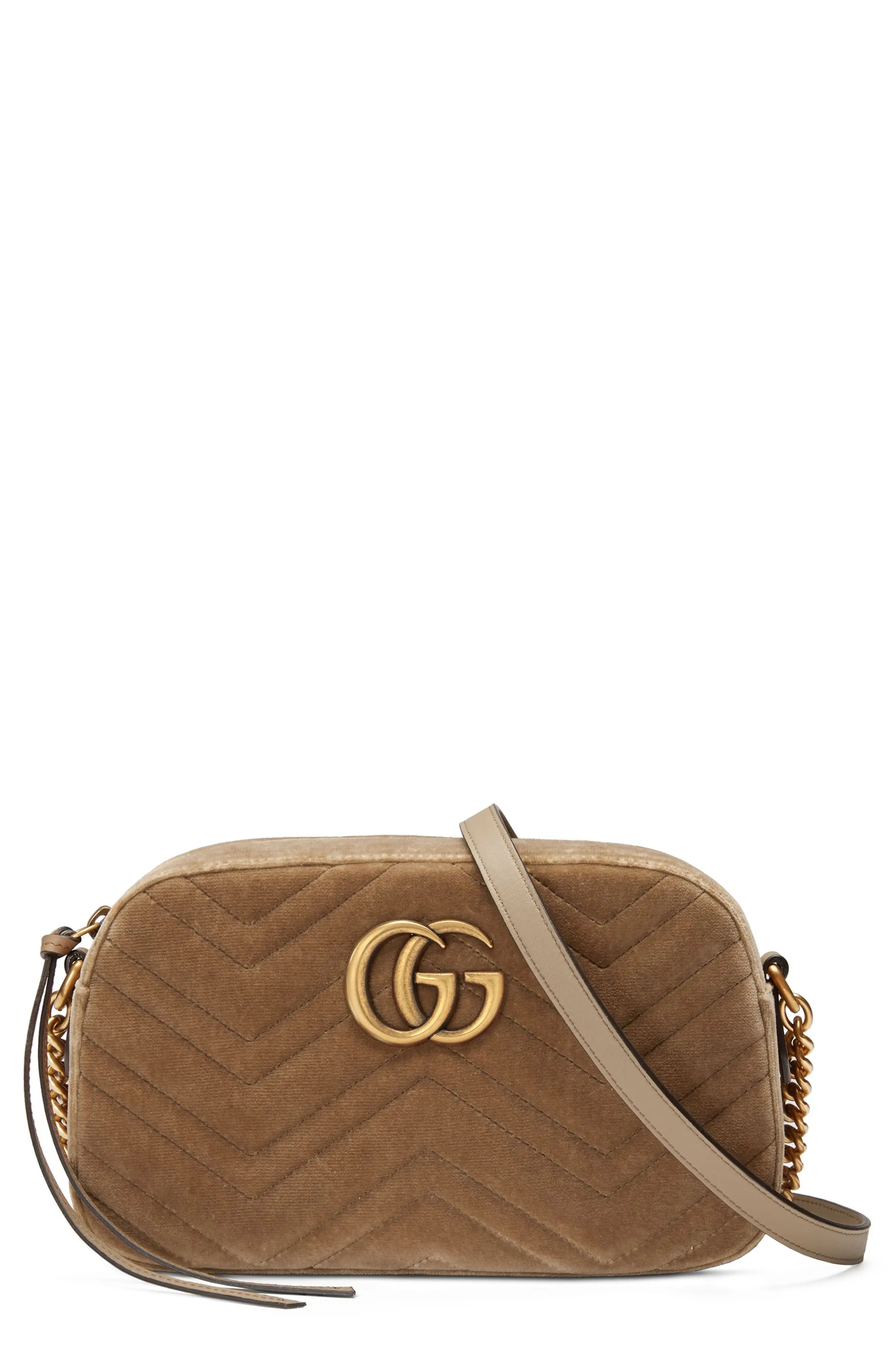 Gucci Small GG Marmont 2.0 Matelassé Velvet Shoulder Bag | Nordstrom