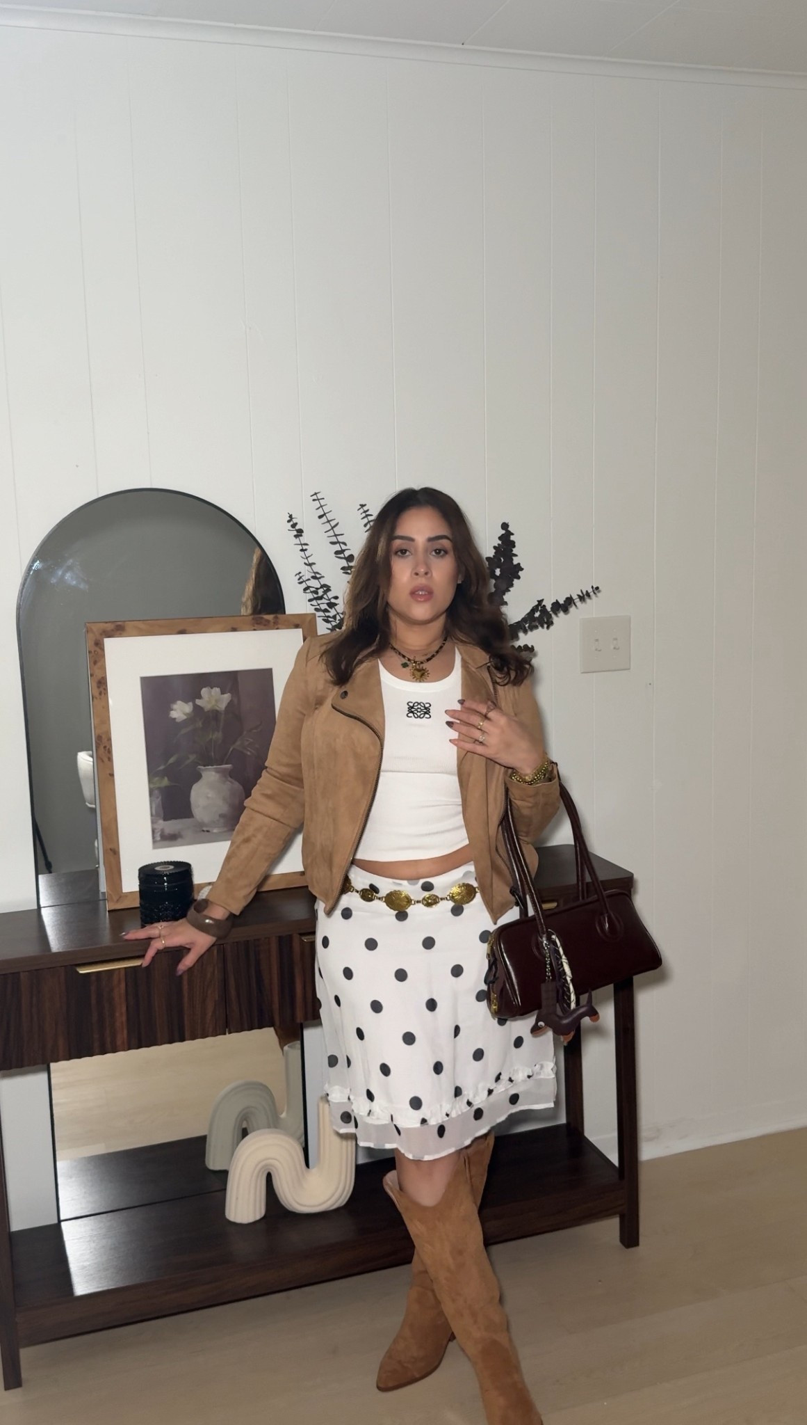 Fall polka dot outfit 

The skirt is sheer so I added a slip skirt 

#LTKStyleTip #LTKFindsUnder50 #LTKU