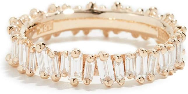 Suzanne Kalan Women's 18k Gold Diamond Baguette Ring, Yellow Gold, 6 | Amazon (US)