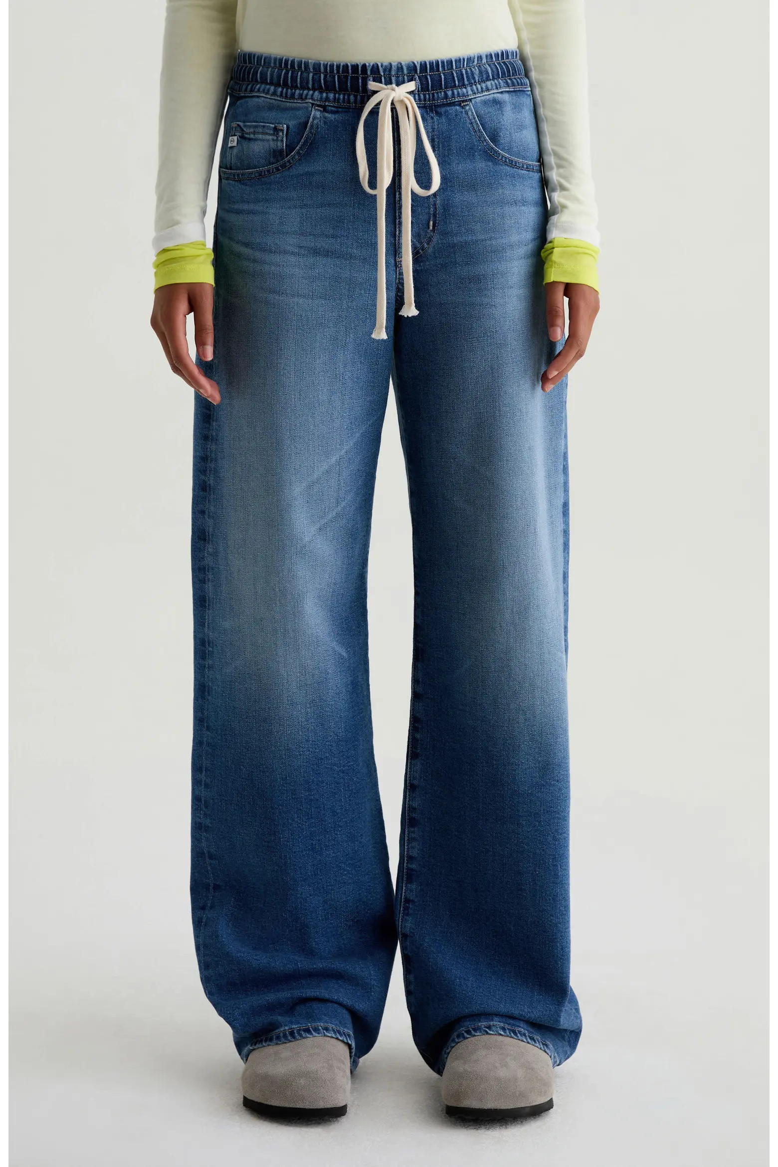 Adria Drawstring Low Rise Wide Leg Jeans (Women) | Nordstrom | Nordstrom